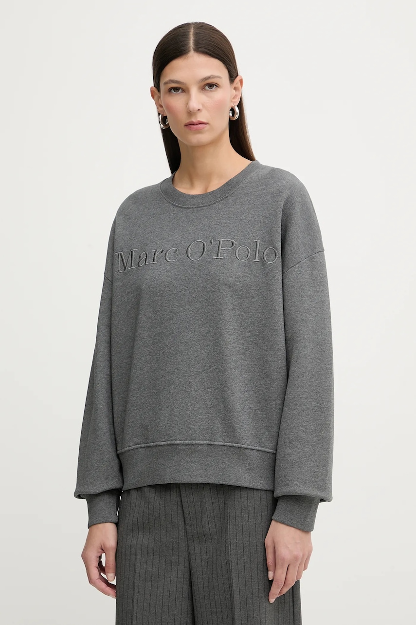 Bavlněná mikina Marc O'Polo dámská, šedá barva, hladká, 600407354175