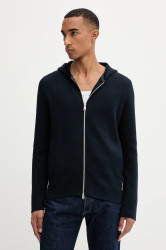 Bavlněná mikina Marc O'Polo pánská, tmavomodrá barva, s kapucí, hladká, 528501661206
