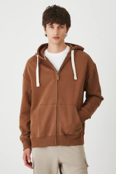 Bavlněná mikina Medicine pánská, hnědá barva, s kapucí, s potiskem