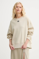 Bavlněná mikina MUNTHE PERNE dámská, béžová barva, hladká, 252111425263