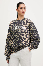 Bavlněná mikina P.E Nation Heritage dámská, hnědá barva, vzorovaná, 253F115