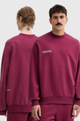 Bavlněná mikina Pangaia vínová barva, s potiskem, 10000183