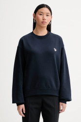 Bavlněná mikina PS Paul Smith dámská, tmavomodrá barva, s aplikací, W2R-352V-V21116
