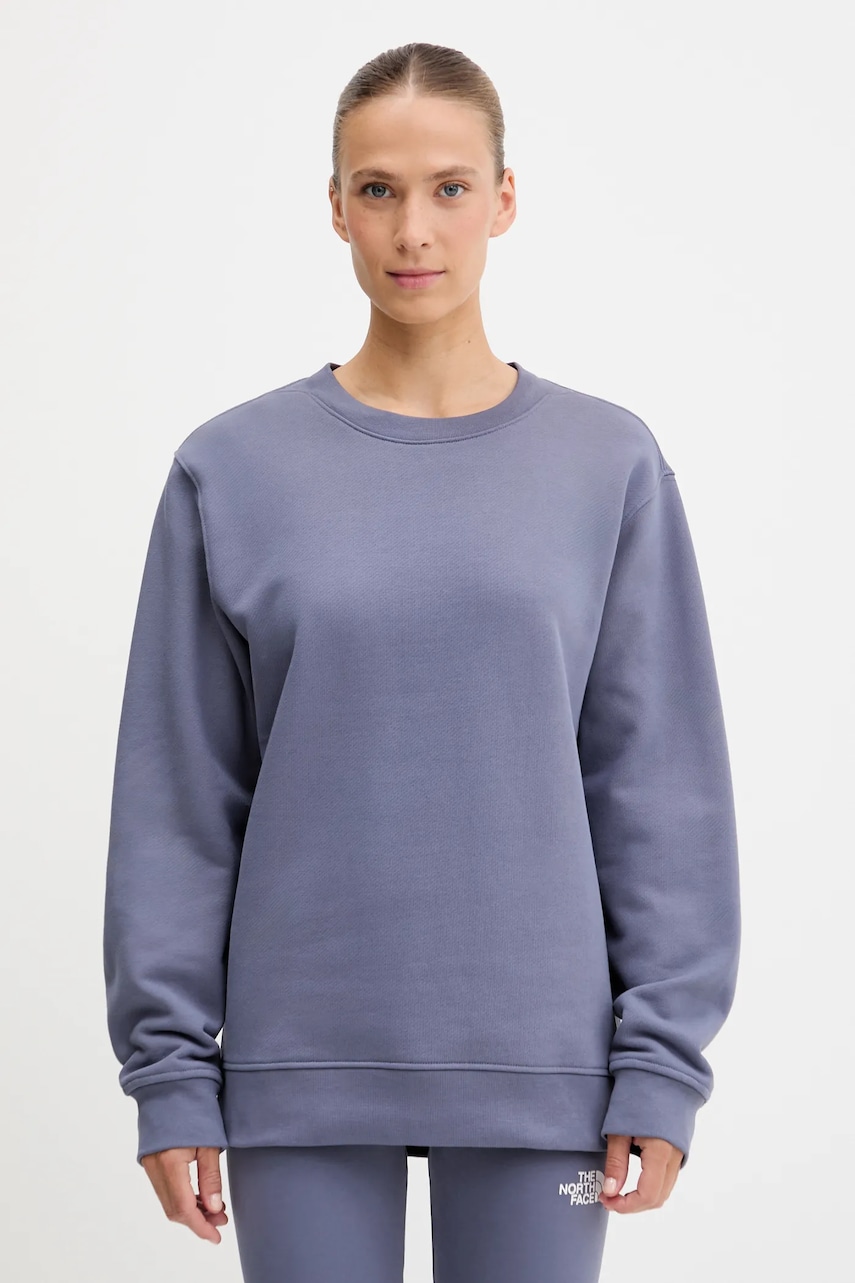 Bavlněná mikina The North Face Dome Relaxed dámská, fialová barva, hladká, NF0A8EU4BTR1