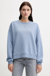 Bavlněná mikina Tommy Hilfiger dámská, modrá barva, hladká, WW0WW45754