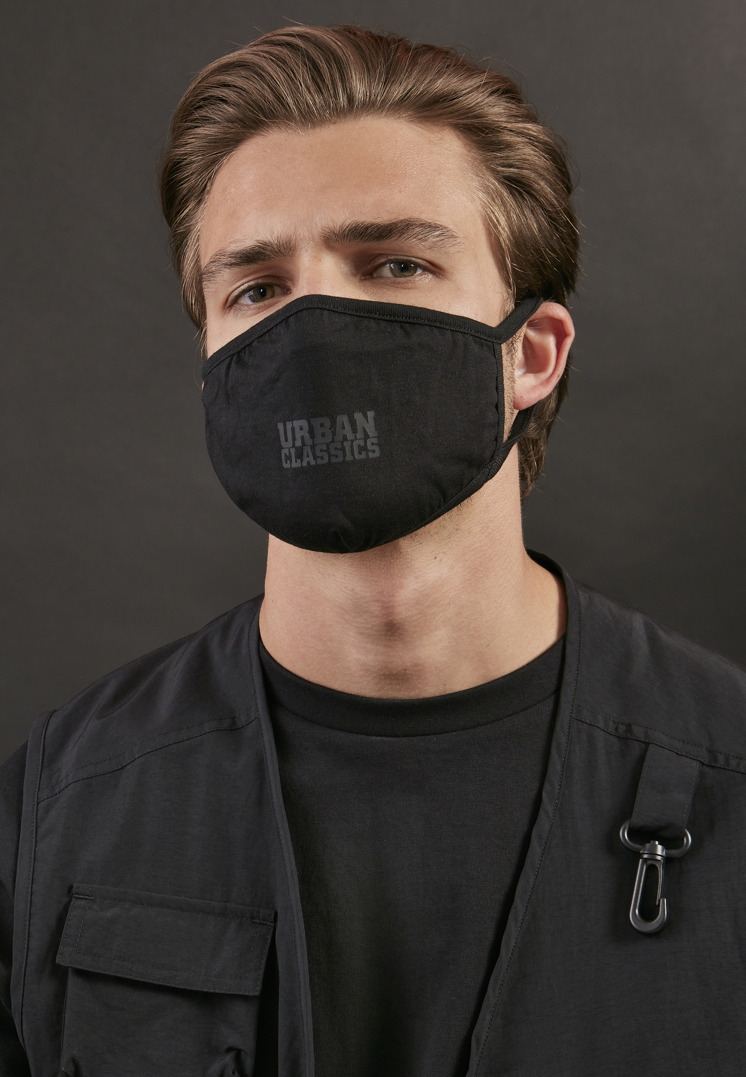 Bavlněná pleťová maska Urban Classics, 2 balení, černá