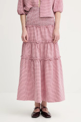 Bavlněná sukně Alohas Atenea růžová barva, maxi, áčková, R100937
