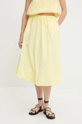 Bavlněná sukně Answear.LAB žlutá barva, midi, áčková