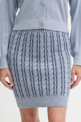 Bavlněná sukně Guess GISELLE modrá barva, mini, pouzdrová, W5YD68 Z3OU0