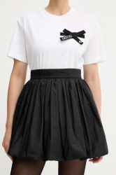Bavlněná sukně Patou černá barva, mini, áčková, SK0980017