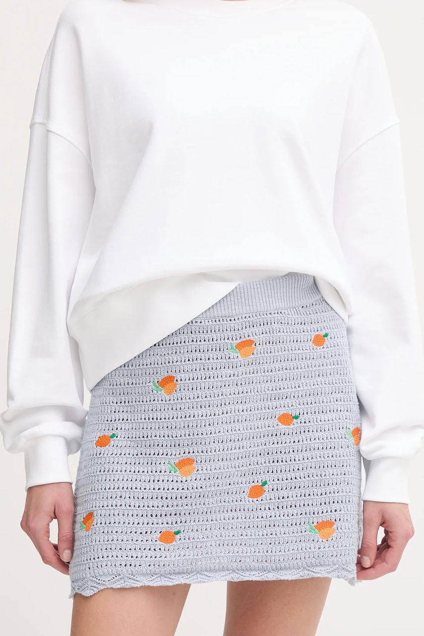 Bavlněná sukně Pepe Jeans OLAYA SKIRT modrá barva, mini, pouzdrová, PL901212