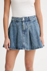 Bavlněná sukně Tommy Jeans modrá barva, mini, áčková, DW0DW21992