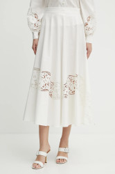 Bavlněná sukně Twinset béžová barva, maxi, áčková, 251TT2332