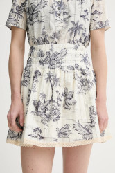 Bavlněná sukně ZADIG&VOLTAIRE béžová barva, mini, áčková, WWSK01604