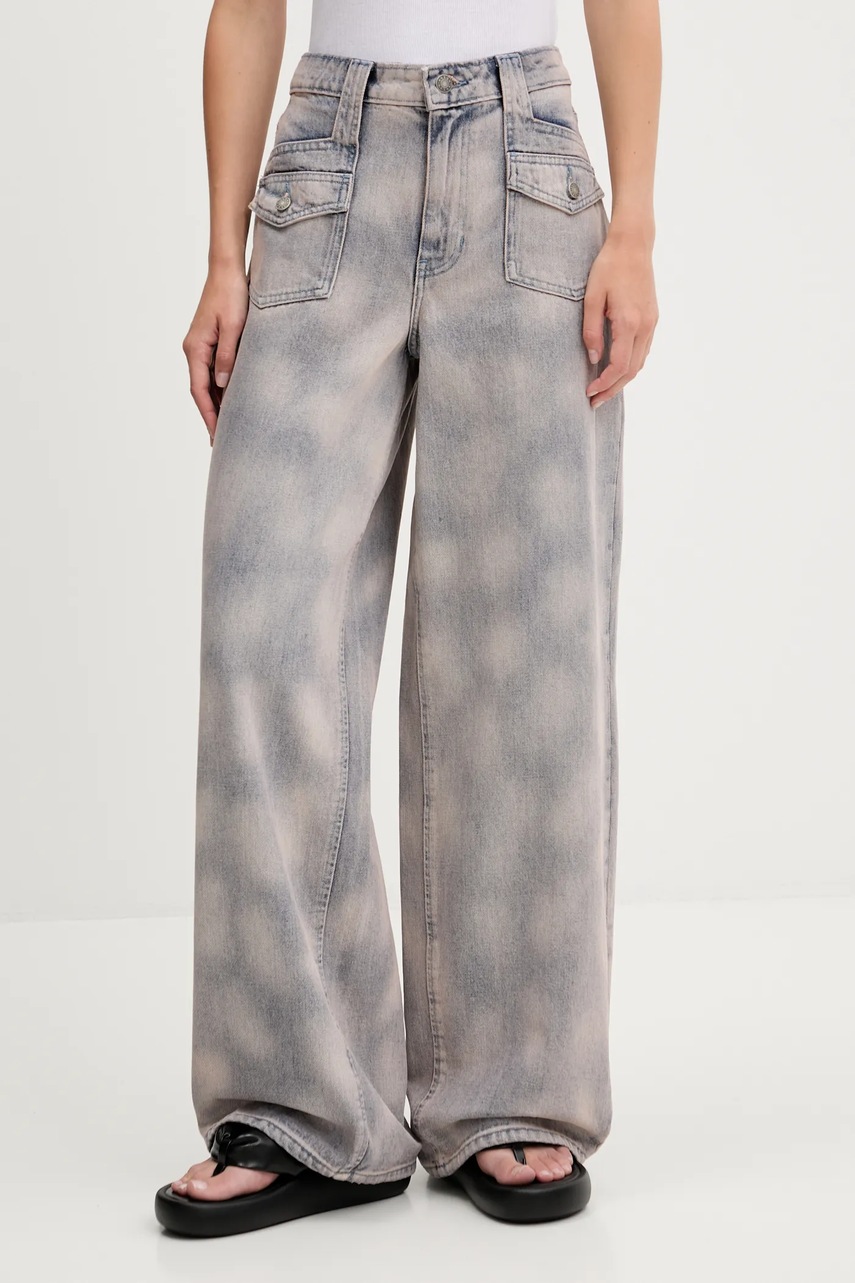 Bavlněné džíny Guess Originals dámské, růžová barva, W5GG02 D5MKA