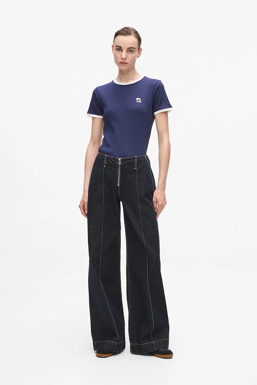 Bavlněné džíny Karl Lagerfeld IKON dámské, medium waist, A4W10098