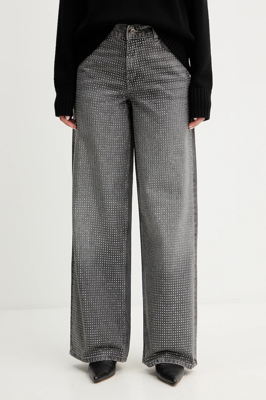 Bavlněné džíny Liu Jo dámské, šedá barva, UF5095.D5020