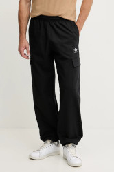 Bavlněné kalhoty adidas Originals Essentials pánské, černá barva, ve střihu cargo, JX3913