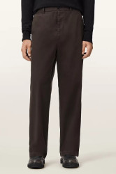Bavlněné kalhoty AllSaints pánské, hnědá barva, M026TD