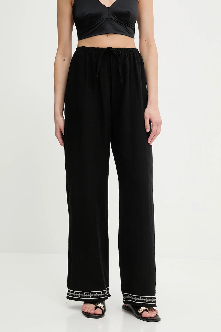 Bavlněné kalhoty Answear.LAB dámské, černá barva, high waist