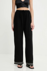 Bavlněné kalhoty Answear.LAB dámské, černá barva, high waist