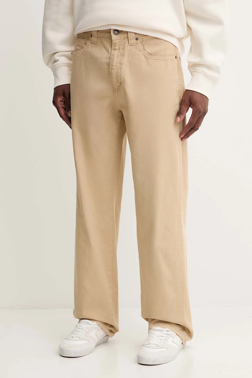 Bavlněné kalhoty Guess Jeans pánské, béžová barva, M5YB67 WHFR1