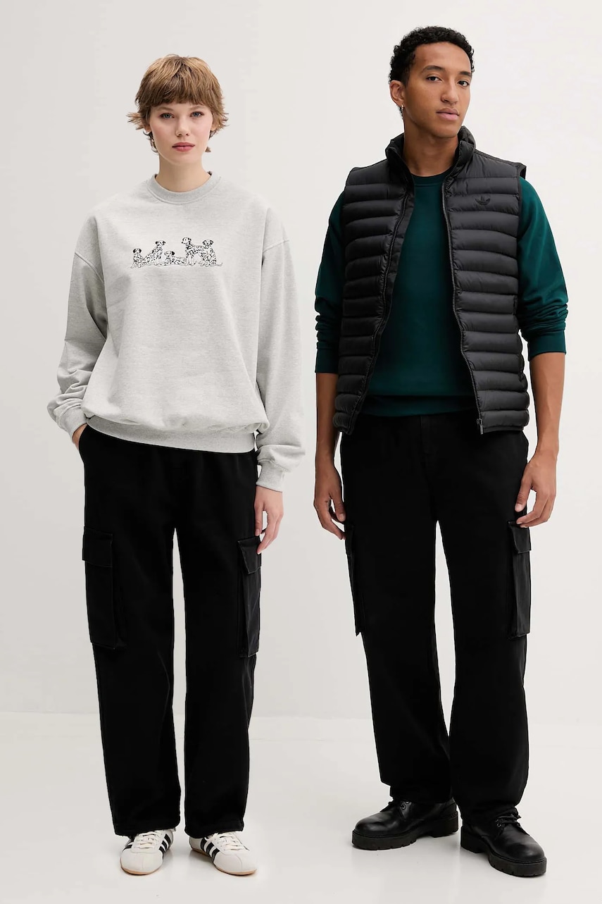 Bavlněné kalhoty Kaotiko černá barva, kapsáče, high waist, AR010-01-K002