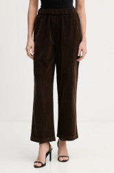 Bavlněné kalhoty United Colors of Benetton dámské, hnědá barva, široké, high waist, 494BDF0A7