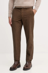 Bavlněné kalhoty United Colors of Benetton pánské, hnědá barva, ve střihu chinos, 49L6UF05Z