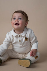 Bavlněné kojenecké body Donsje Polau Bodysuit Gingerbread