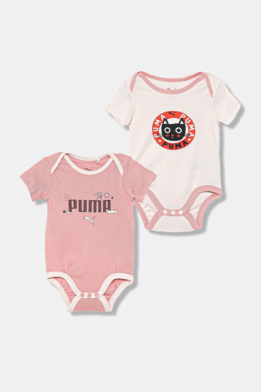 Bavlněné kojenecké body Puma MINICATS Newborn 2-Pack Graphic Bodysuit Set INF 2-pack