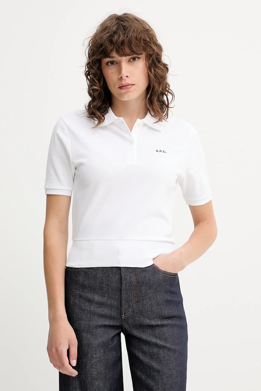 Bavlněné polo tričko A.P.C. polo oceane - GOTS
