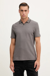 Bavlněné polo tričko Armani Exchange pánské, šedá barva, s aplikací, XM001364 AF16261