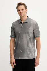 Bavlněné polo tričko Armani Exchange pánské, šedá barva, XM001884 AF10356