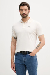 Bavlněné polo tričko Barbour AUSTWICK pánské, béžová barva, MML1484