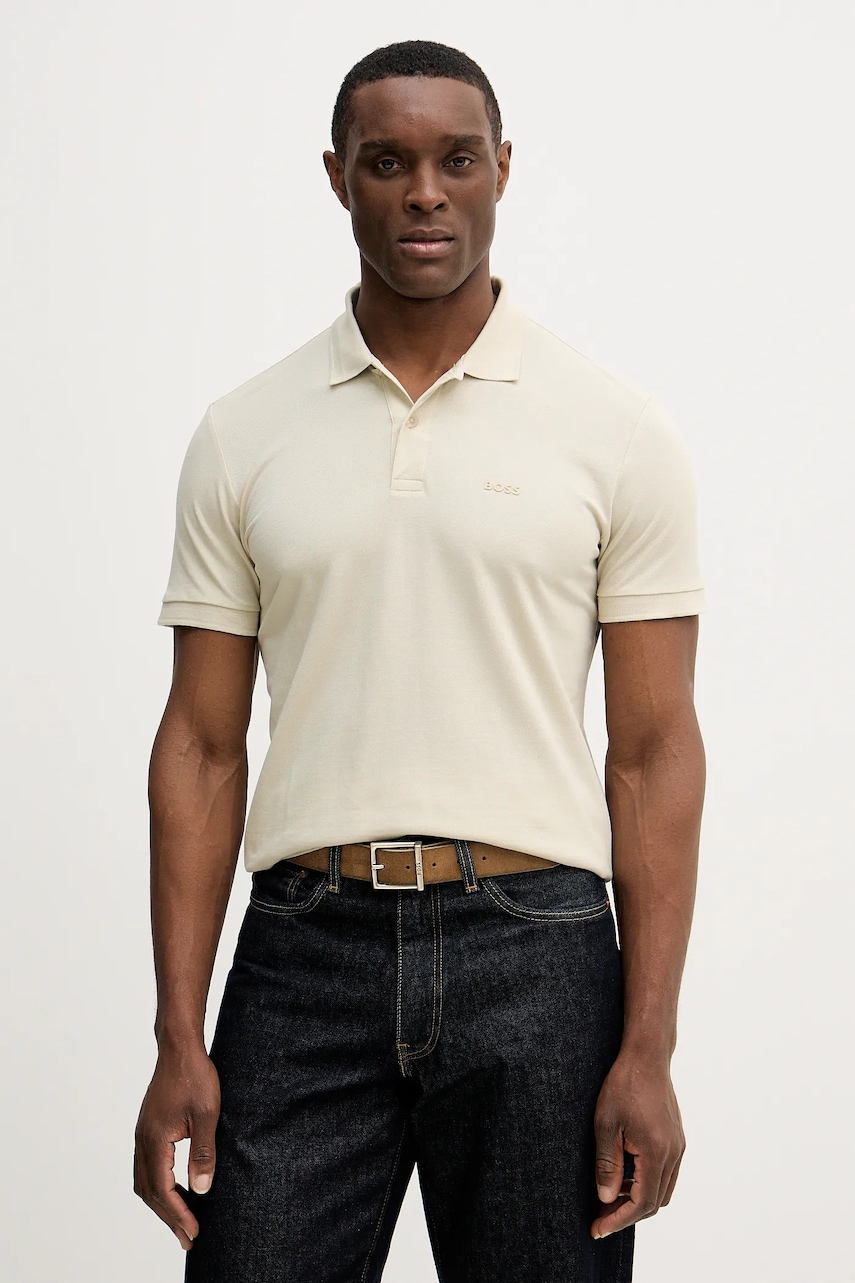 Bavlněné polo tričko BOSS Green Pio 1