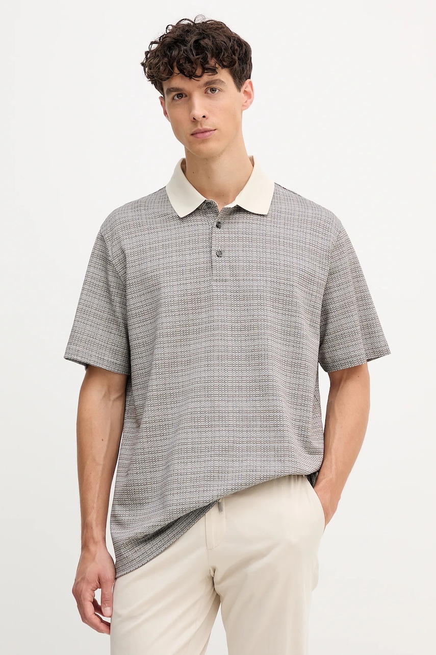 Bavlněné polo tričko BOSS H-Parris 102 pánské, bílá barva, 50543402