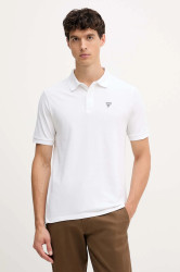 Bavlněné polo tričko Guess pánské, bílá barva, F5GP00 K9WF1