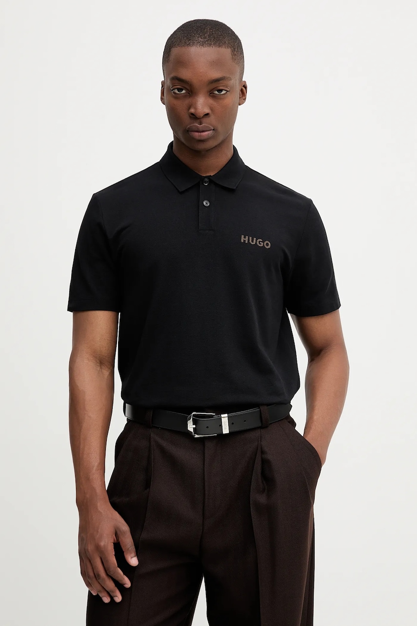 Bavlněné polo tričko HUGO Dirlmere