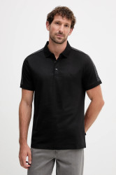 Bavlněné polo tričko Michael Kors pánské, černá barva, s aplikací, CF552TA19P