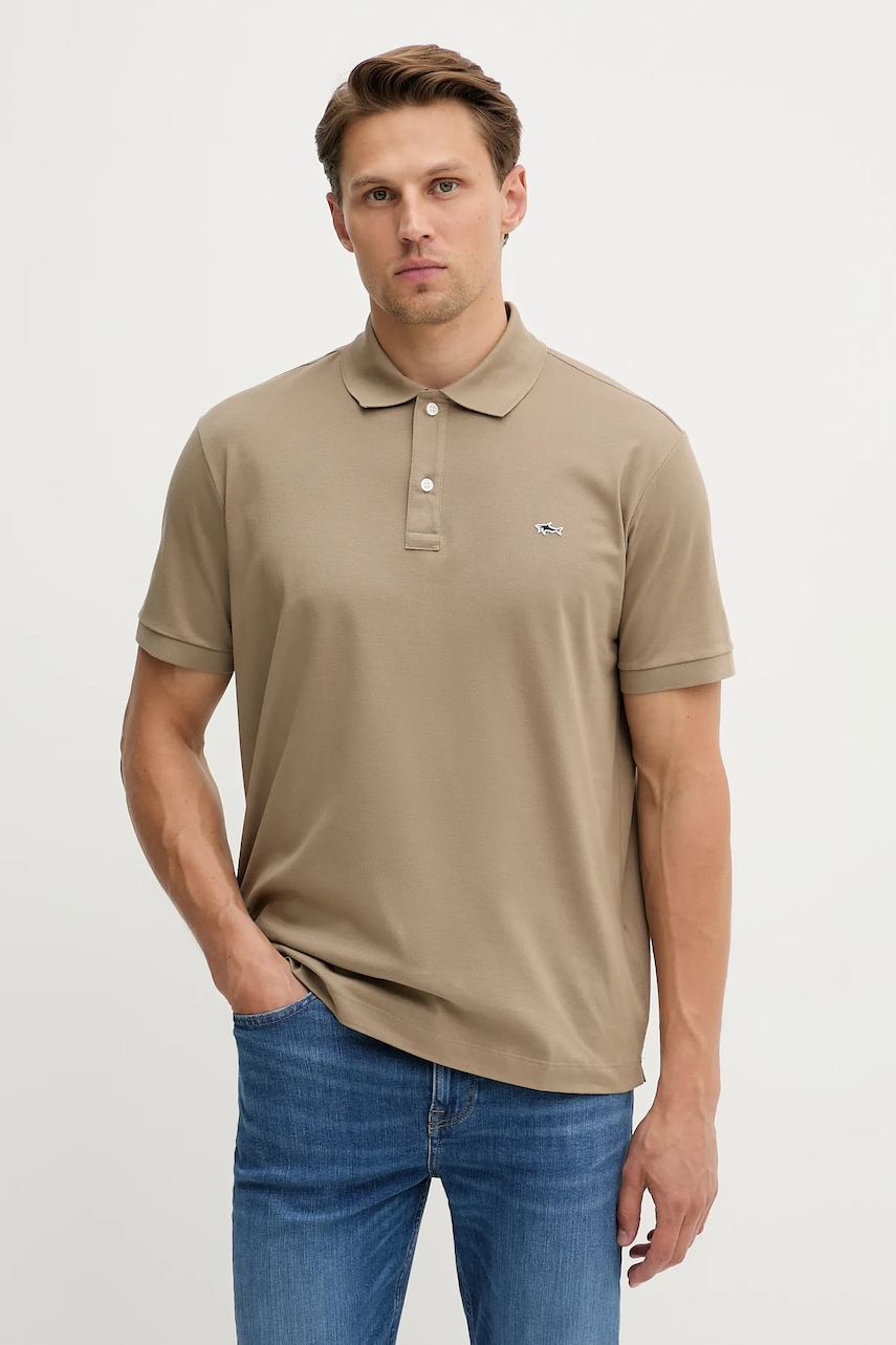 Bavlněné polo tričko Paul&Shark Knitwear pánské, zelená barva, 99311001