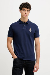 Bavlněné polo tričko Polo Ralph Lauren pánské, vínová barva, s aplikací, 710P00095