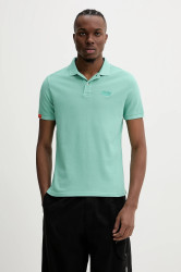 Bavlněné polo tričko Superdry tyrkysová barva, M1110439A-2MD