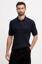 Bavlněné polo tričko Tommy Hilfiger pánské, tmavomodrá barva, MW0MW40701