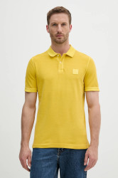 Bavlněné polo tričko United Colors of Benetton pánské, žlutá barva, 3089U302D
