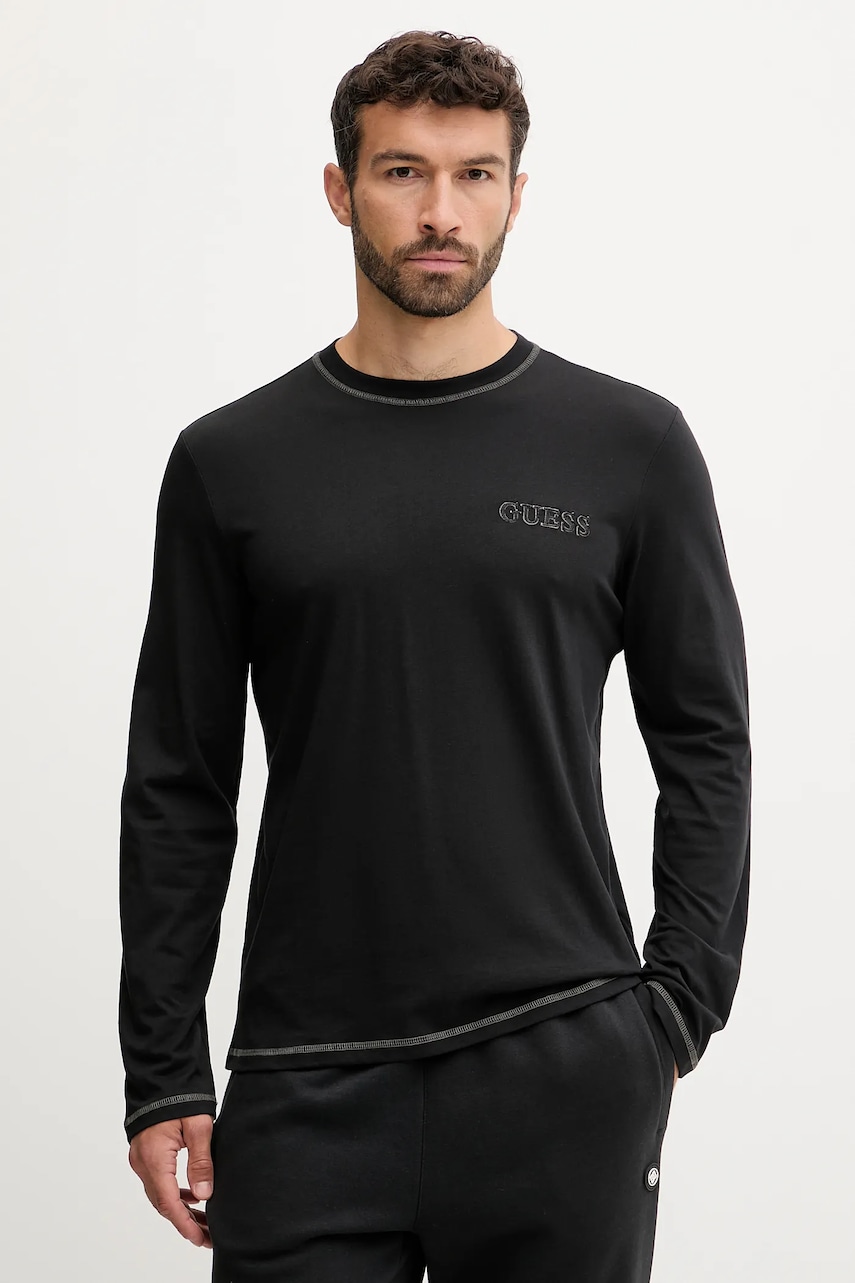 Bavlněné pyžamové tričko s dlouhým rukávem Guess