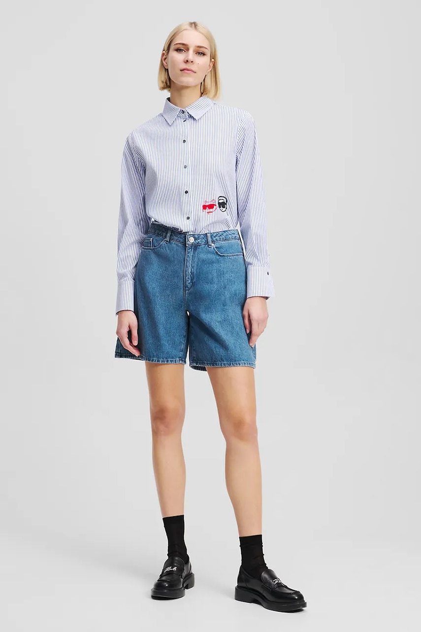 Bavlněné riflové kraťasy Karl Lagerfeld IKON