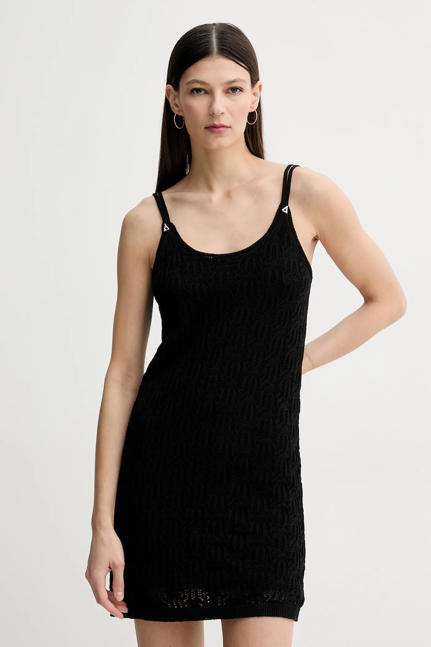 Bavlněné šaty AERON BARRY černá barva, mini, DR573573