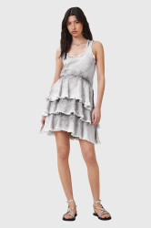 Bavlněné šaty AllSaints CAVARLY šedá barva, mini, W275DC