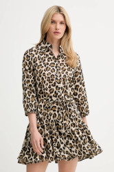 Bavlněné šaty Answear.LAB hnědá barva, mini